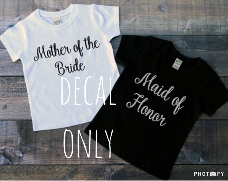 Bridal Party Iron on Decals Bride Decal DIY Bridal Party Etsy