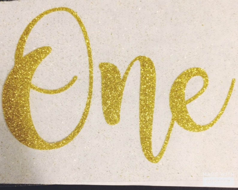 DIY Birthday Iron on Decal/one/first Birthday/gold Glitter Etsy