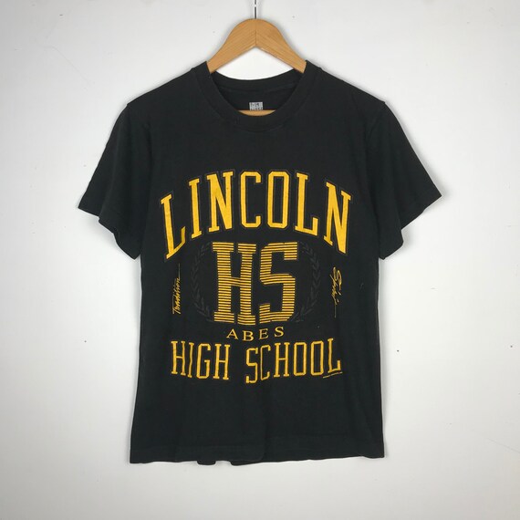 Rare!! Vintage 90s Lincoln High School big logo t… - image 1