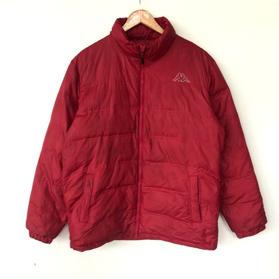 KAPPA Logo Goose Down Winter Jacket/red/xl Etsy