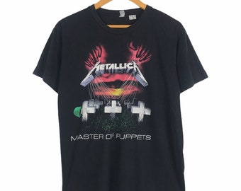 Rare Design 00s Metallica “Master of puppets” Heavy Metal Band Promo Album Tour T Shirt / Black / Medium / Avs3