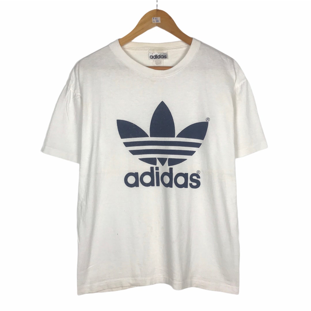 Adidas trefoil white t shirt sale