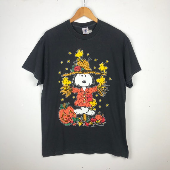 Rare!! Vintage 90s Peanuts Pumpkin Halloween T Sh… - image 1