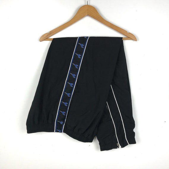 Vintage 90s DIADORA side tape logo trackpants/blac