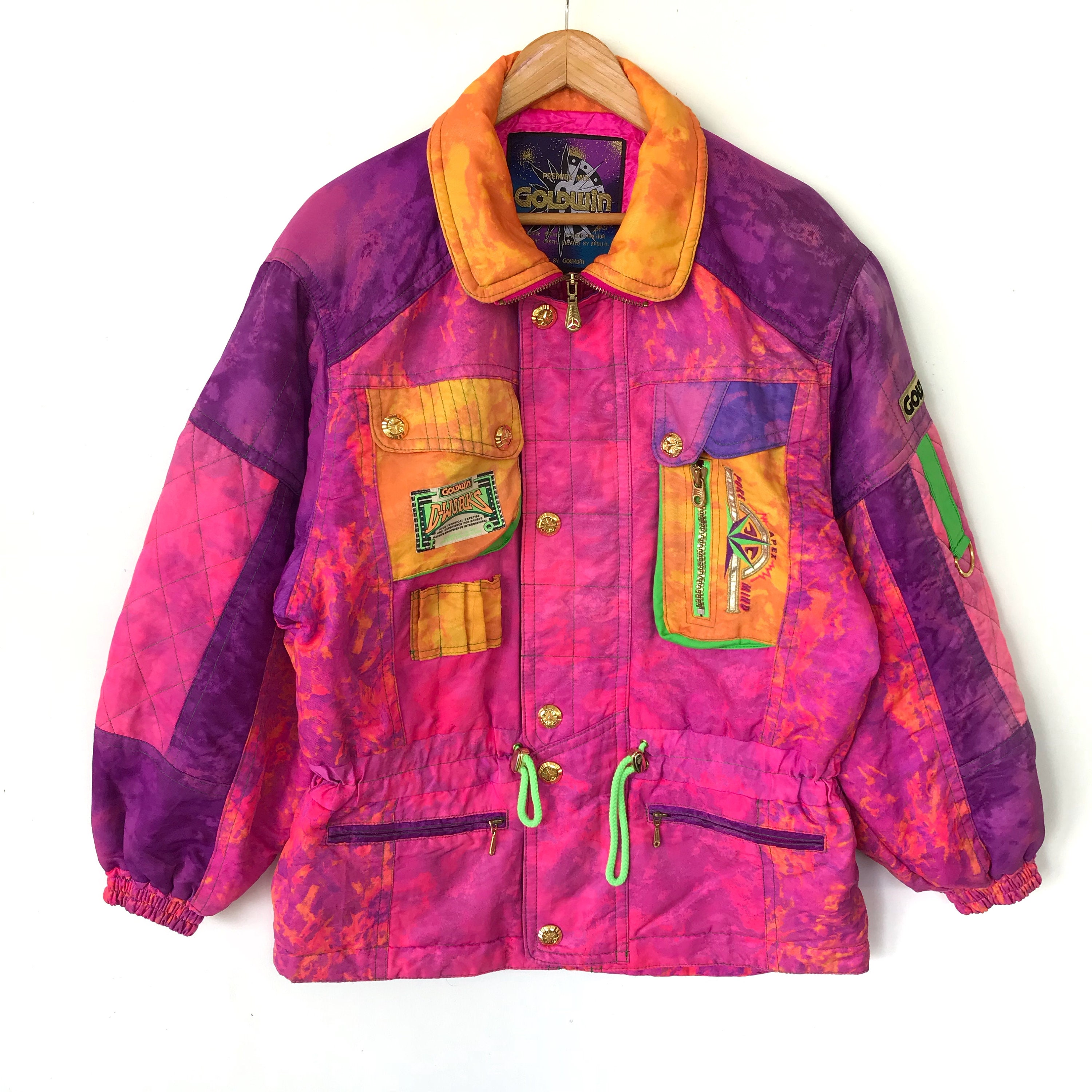 Vintage 90s Goldwin Ski Jacket Multicolor Bombers Jacket / - Etsy