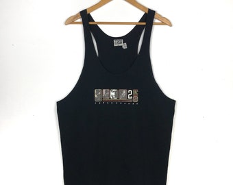 Rare!! Vintage 90s TUPAC SHAKUR Hip Hop Legendary Rapper Memorial Tank Top Sleeveless/Raptee/Xlarge/black/avs403