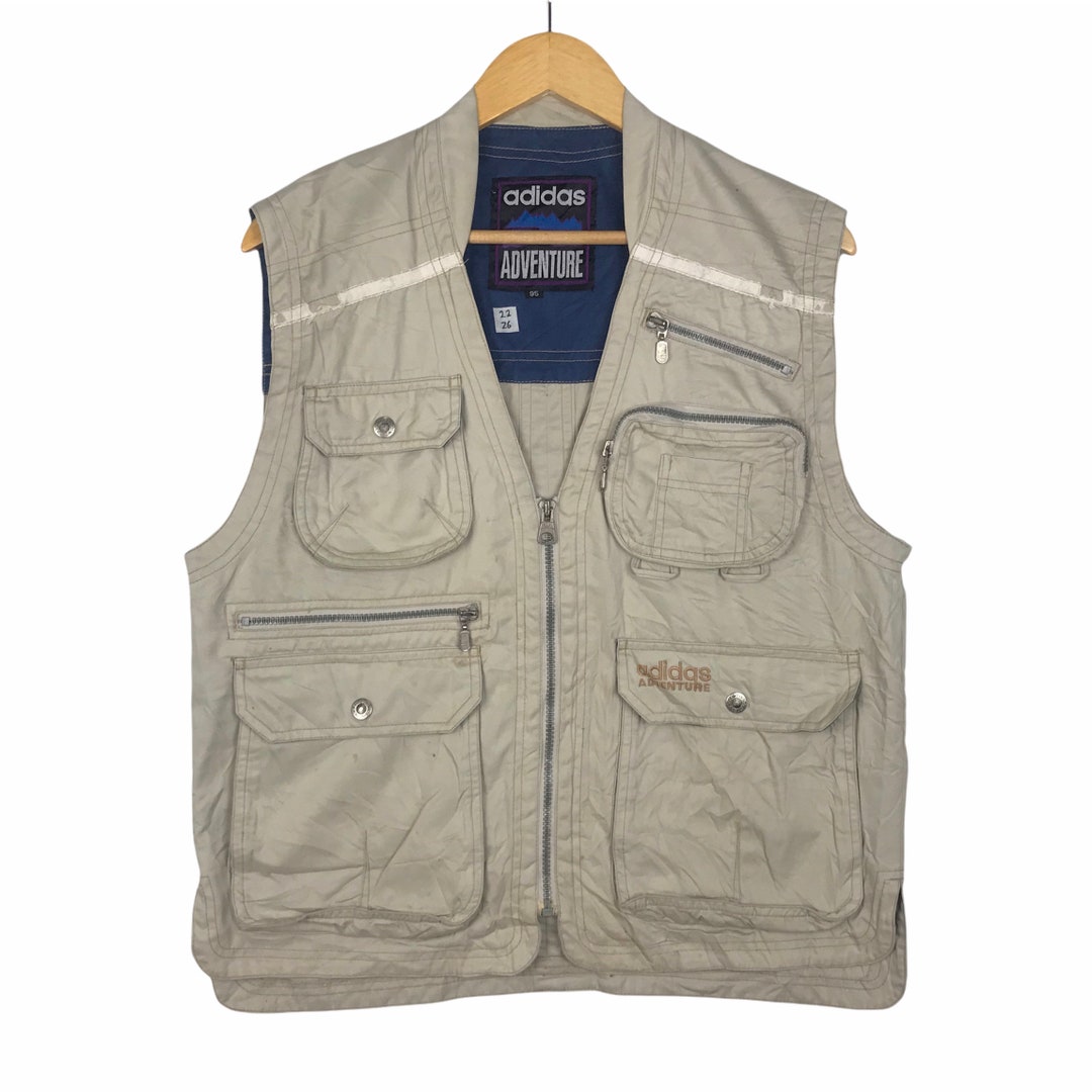 Buy Vintage 90s Adidas Adventure Multipocket Tactical Pocket Vest / Large /  Cream Brown / Avs4 Online in India 