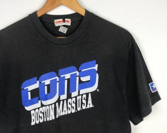 Rare!! Vintage 90s Converse Boston Mass USA T Shirt / Black / Large / Avs2