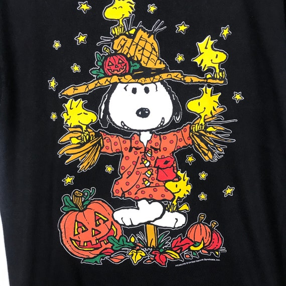 Rare!! Vintage 90s Peanuts Pumpkin Halloween T Sh… - image 4