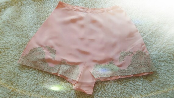 Vintage 1930s Satin Tap Shorts | Vintage 1940s Pin