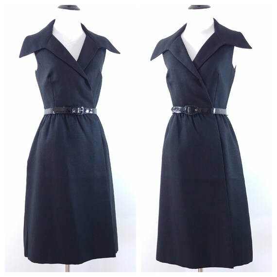 Vintage 1970's Mollie Parnis Black Dress | 70s Dre