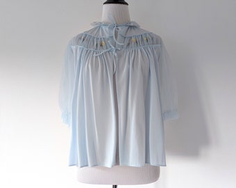 Vintage 1950s Bed Jacket | 50s Embroidered Jacket | 50s Lingerie |