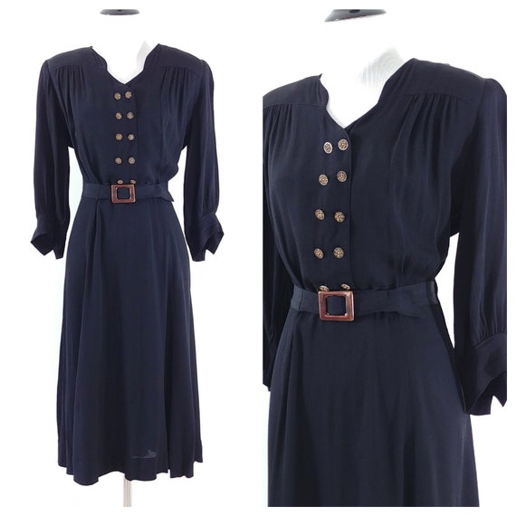 Vintage 1940's Dress | 1930's Dress | Late 30s Dre