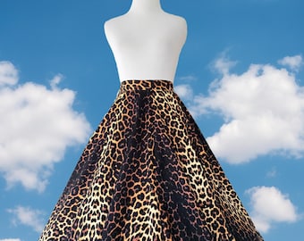 Gonna con stampa leopardata in stile anni '50