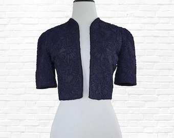 Giacca bolero in soutache vintage anni '40