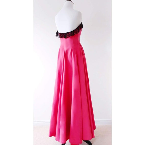 Rare 1930's Germaine Monteil Pink Gown With Black… - image 7