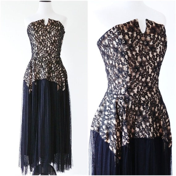 Vintage Late 1940's/Early 1950's Strapless Gown |