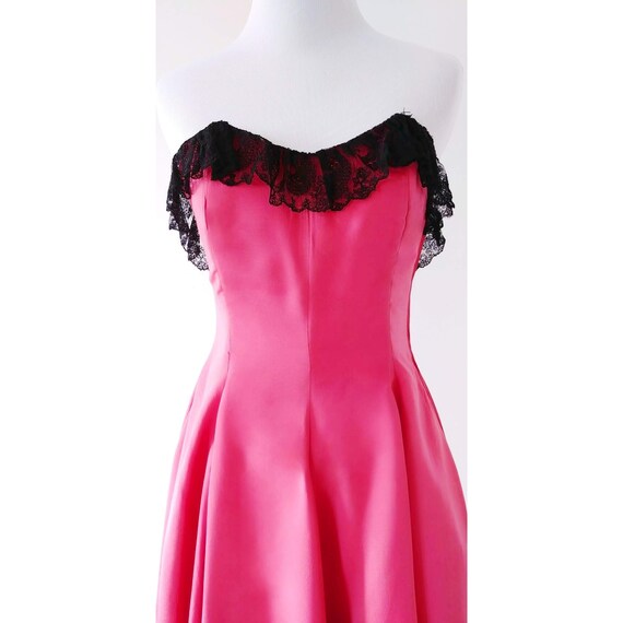 Rare 1930's Germaine Monteil Pink Gown With Black… - image 4