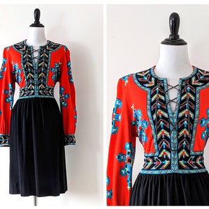 Vintage 1960s Mr Dino Dress | 1970&#39;s Tunic Dress | Mr Dino Mini Dress |