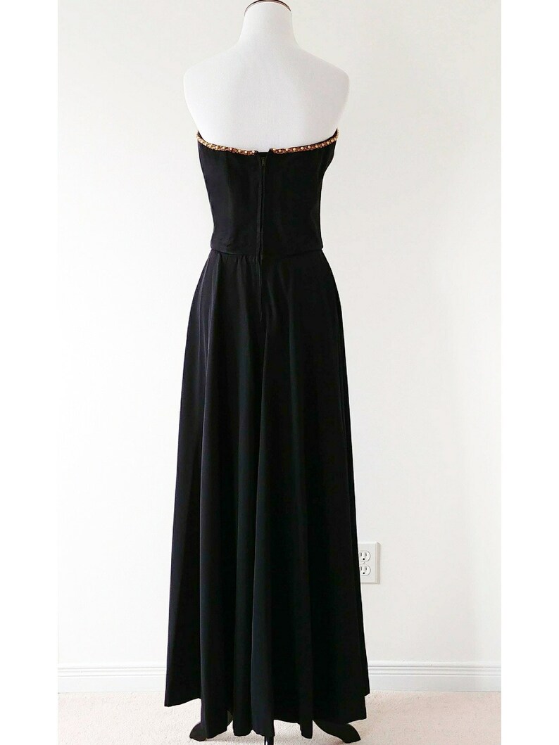 Rare 1940's Louella Ballerino Gown 1940's Designer Gown 1940's Strapless Gown image 5