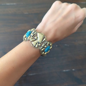 Vintage Art Deco Kleopatra Armband | 30s Ägyptisches Revival Armband | Skarabäus Armband |