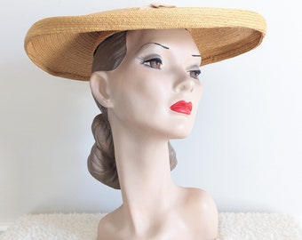 Vintage 1950s New Look Hat | 40s New Look Hat | 50s Large Hat |