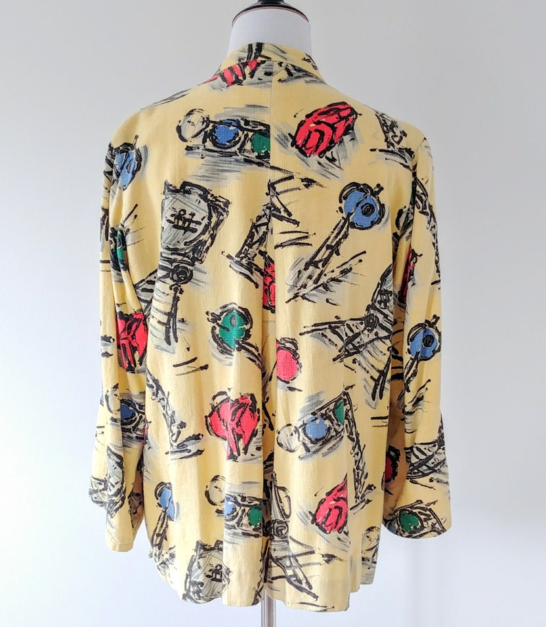 Novelty Print Coat Vintage 1950/'s Swing Coat Vintage 1940/'s Barkcloth Swing Coat