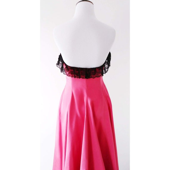 Rare 1930's Germaine Monteil Pink Gown With Black… - image 9