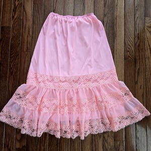 Vintage 1950s Half Slip | 50s Pink Slip | 50s Lace Slip |