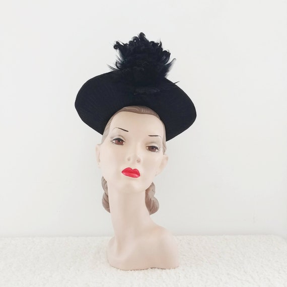 Vintage 1940s Halo Hat | 40s Beret | 1940s Topsti… - image 1