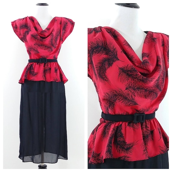 1980s peplum dress