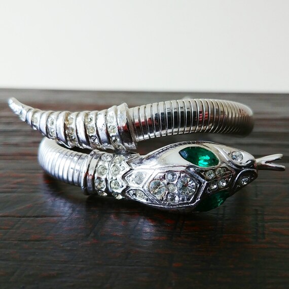 Vintage 1940's Coro Snake Bracelet | Silver Tone S