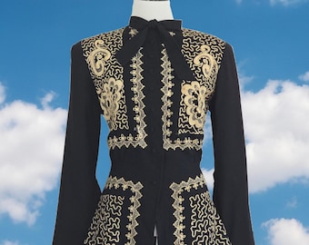 1940s Soutache Blazer | 40s Embroidered Jacket |