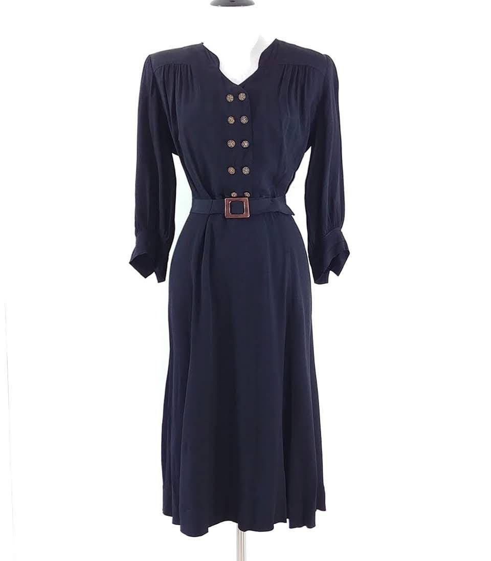 Vintage 1940's Dress 1930's Dress Late 30s Dress | Etsy