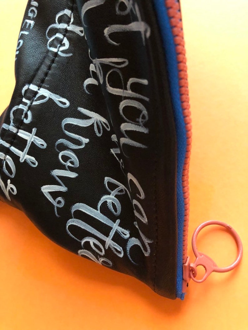 6\u201dx9\u201d black zippered leather pouch