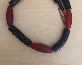 Collar de vidrio africano y coco