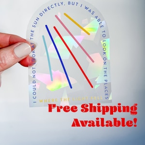 Sun Catcher Sticker | Inspirational Quote | Encouragement | Rainbow Window Sun Catcher Decal | Hope | Saint Augustine