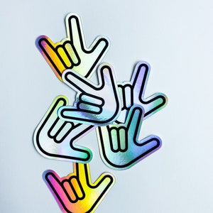 ILY ASL Sticker • I Love You Hand Design Sticker | I Love You Hand Gesture Outline | Gift for sign language teacher