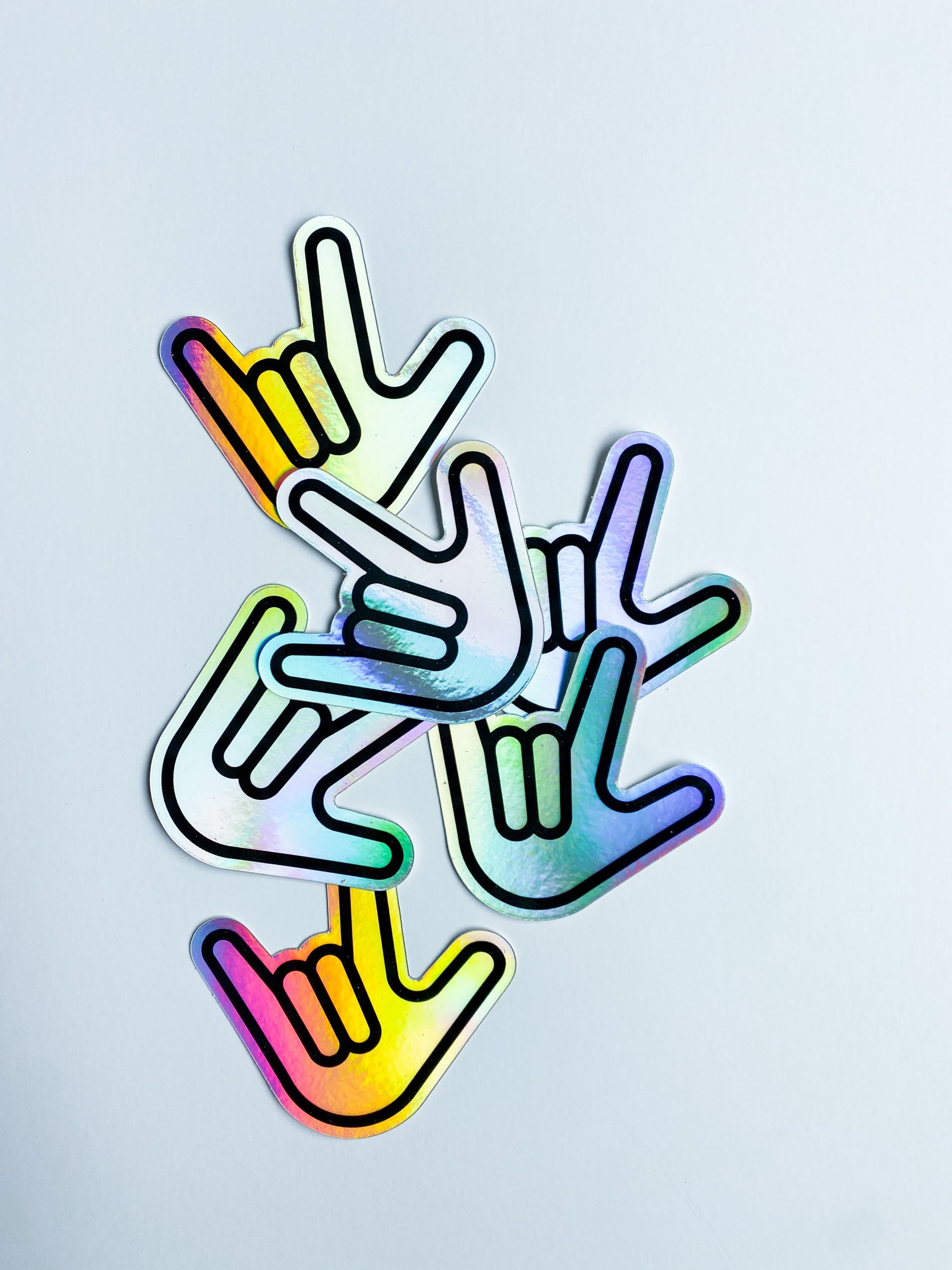 ILY ASL Sticker Iridescent holographic simple sticker | Etsy