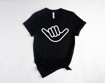 Koszulka Shaka Hand Good Vibes | Koszulka Hang Loose | Prezent dla snowboardzisty | Prezent dla surfera | Znak dłoni Shaka Brah