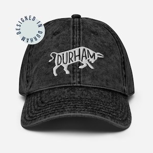 Boné de beisebol de Durham Bull do vintage | Lavagem ácida | Chapéu de pai Bull City