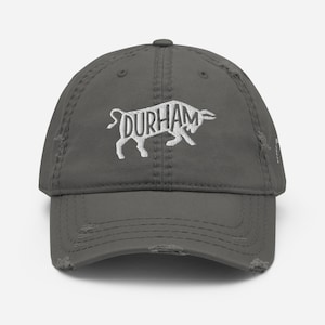 Chapéu afligido dos touros de Durham de &lt;br&gt; Entrega Rápida? Chapéu de basebol dos touros de Durham de &lt;br&gt; Entrega Rápida? Chapéu Bordado Bull City
