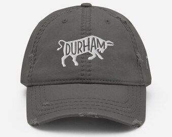 Distressed Durham Bulls Hat | Durham Bulls Baseball Hat | Embroidered Bull City Hat