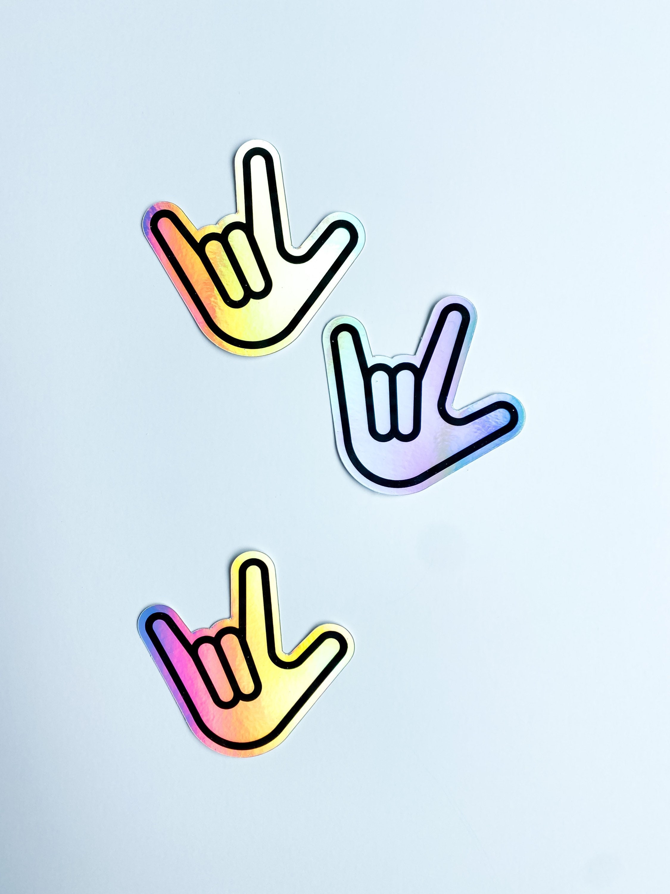 ILY ASL Sticker Iridescent holographic simple sticker | Etsy