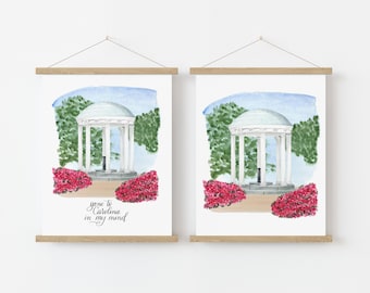 La Acuarela del Pozo Viejo / UNC Chapel Hill / Fine Art Print / 5x7 o 8x10