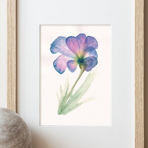 Fiore Viola* dipinto acquerello, disegno acquerello, illustrazione natura, quadro botanico floreale minimalista, decorazione minimal