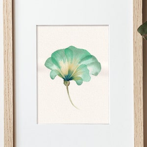 Fiore Verde* dipinto acquerello, disegno acquerello, illustrazione natura, quadro botanico floreale minimalista, design minimalista