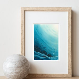 STAMPA "Mare Calmo", Stampa d'arte, Disegno nautico, quadro oceano, Stampa giclée, Illustrazione marina casa al mare, minimalista