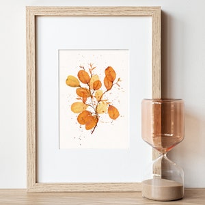 Eucalipto in autunno* dipinto originale acquerello, illustrazione natura, quadro botanico, disegno floreale, acquerello decorativo
