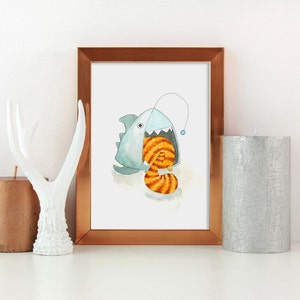 IMPRIMIR Lámina "Gato Ácido", Dibujo Pequeño, Gato Naranja, Impresión Giclee, Ilustración Infantil, Dibujo Divertido, Animales